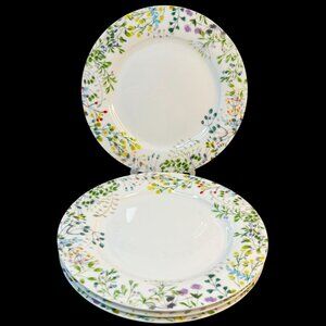 Mikasa Tivoli Garden 4 Dinner Plates Bone China Spring Floral Dining Elegant